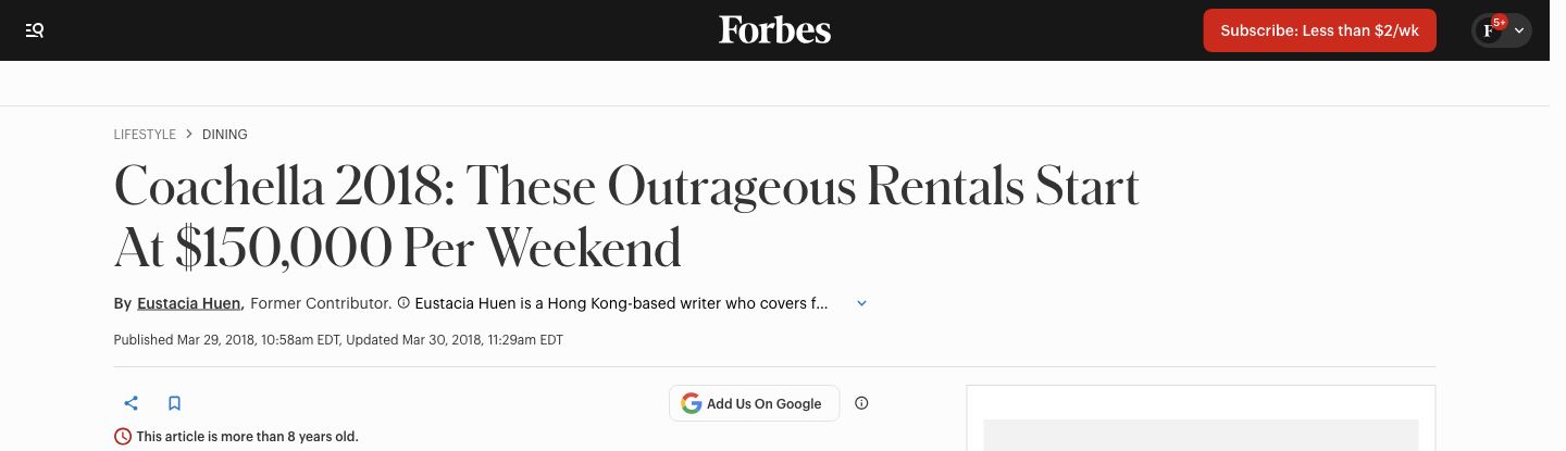 Actual Forbes article header and published headline